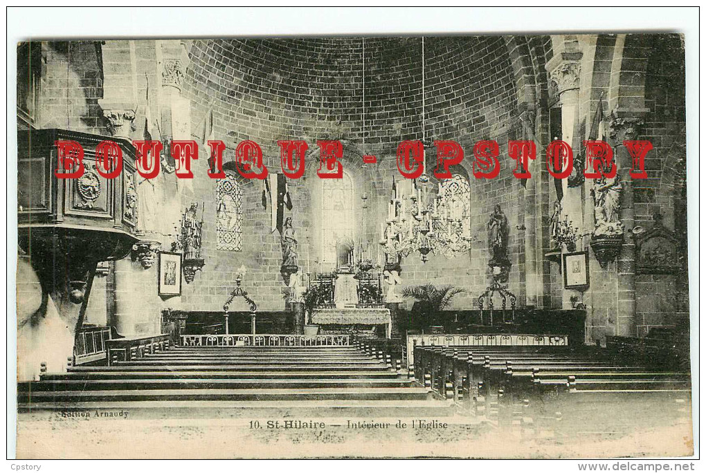 11  SAINT HILAIRE - VISUEL RARE De L'INTERIEUR De L´EGLISE Avec La CHAIRE VISIBLE - DOS SCANNE - Saint Hilaire