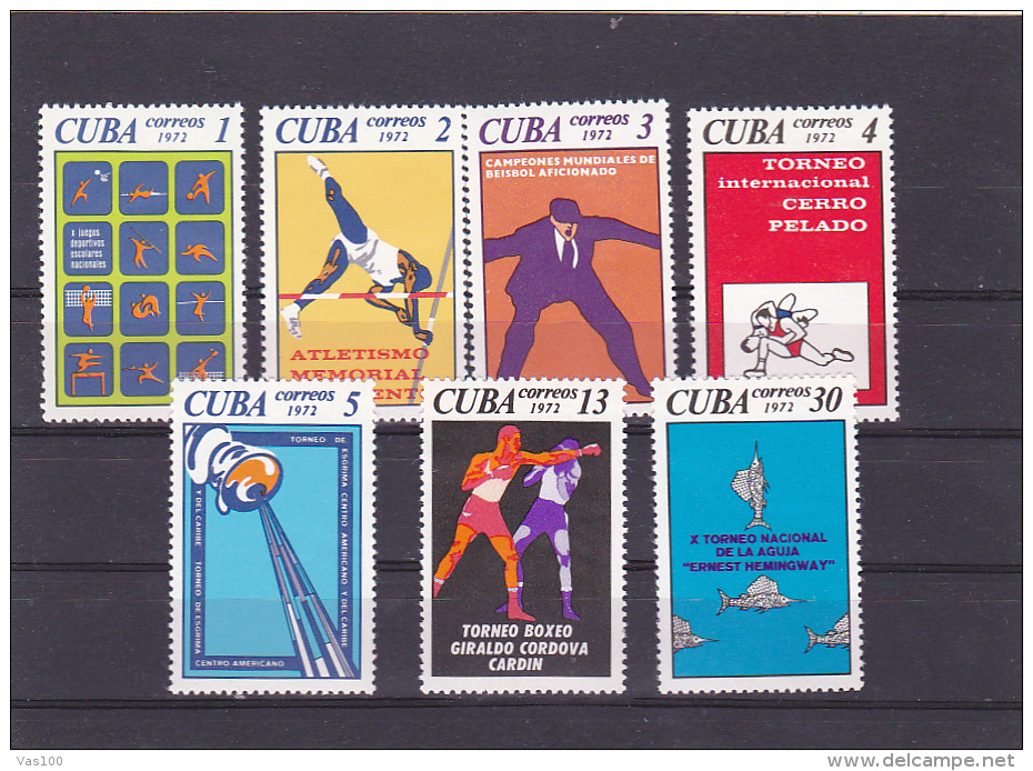 ATHLETISM, BOXING, JUDO, MNH, 1972, CUBA - Neufs