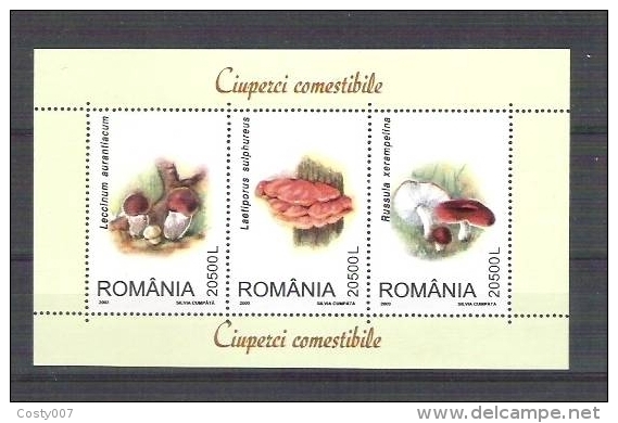 Romania 2003 - Mushrooms - MNH Perforated Sheet RO.008 - Neufs