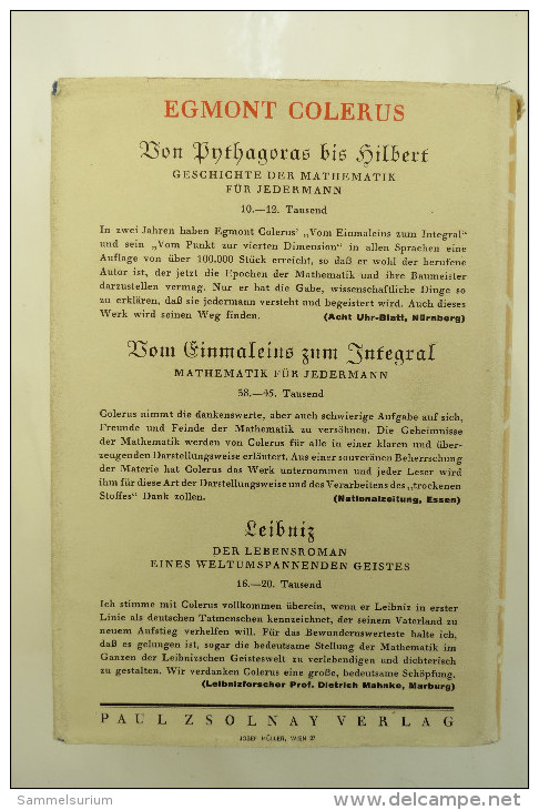 Egmont Colerus "Vom Punkt Zur Vierten Dimension" Geometrie Für Jedermann, Von 1940 - Techniek