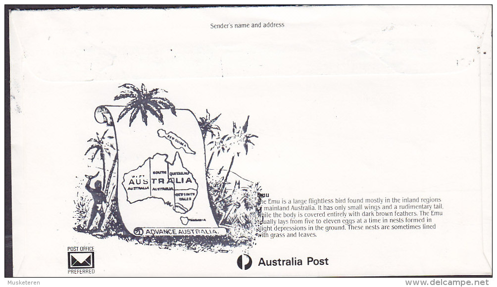 Australia Airmail Par Avion Label PRESTON 1984 Cover NORRKÖPING Sweden Bird Vogel Oiseau Cachet Sailing Ship Stamp - Covers & Documents