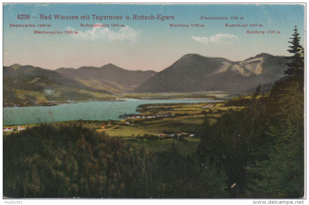 Nr.  1593 ,  Feldpost  1917,  Bad Wiessee Mit Tegernsee Und Rottach-Egern - Bad Wiessee