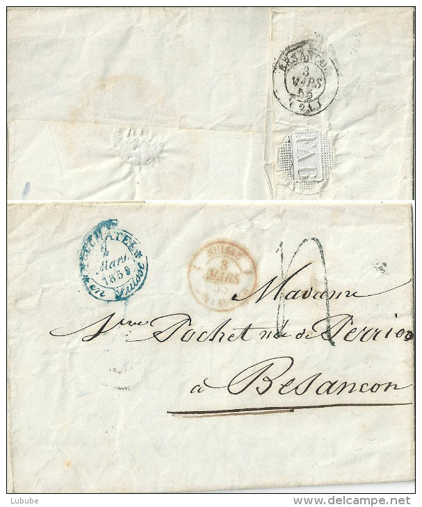 Faltbrief Ohne Marke  Neuchâtel - Besançon F          1855 - ...-1845 Prephilately