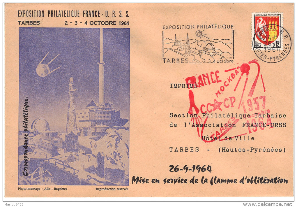 Enveloppe Exposition Philathélique France URSS. Tarbes - Other & Unclassified
