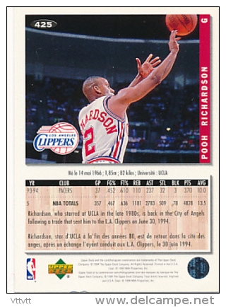 Basket NBA (1994), POOH RICHARDSON, CLIPPERS LOS ANGELES, Collector&acute;s Choice (n° 425), Upper Deck, Trading Cards.. - 1990-1999