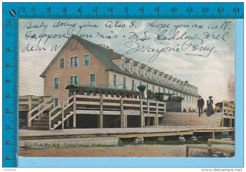 White Mts. N.H. ( Summit House, Cover  1909 Duplex Cancel (with Shoe-Print Killer) )  2 SCAN - White Mountains