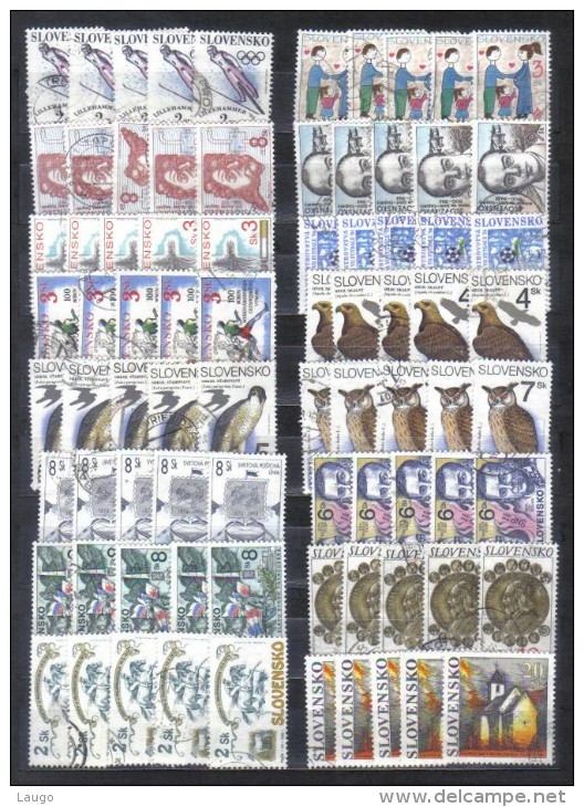 Slovakia Commemorative Stamps 24 X 5 Each  From Year 1994 Complete Sets Birds , Ships , Persons  FU - Usati