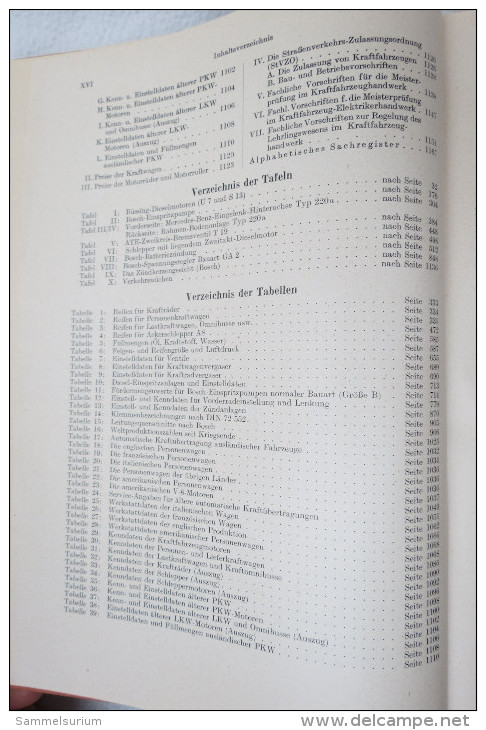 H.Trzebiatowsky "Die Kraftfahrzeuge und ihre Instandhaltung" Lehr- und Nachschlagebuch mit 1171 Seiten, von 1957