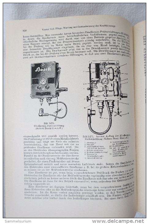 H.Trzebiatowsky "Die Kraftfahrzeuge und ihre Instandhaltung" Lehr- und Nachschlagebuch mit 1171 Seiten, von 1957
