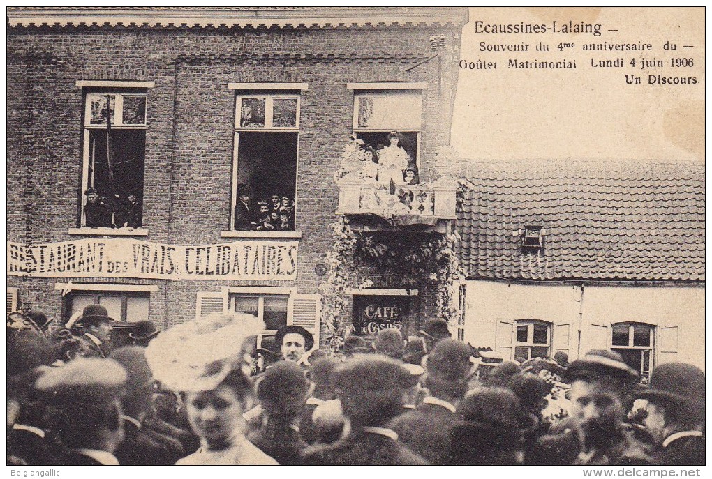 Ecaussinnes-Lalaing - Souvenir Du 4ème Anniversaire Du GOÛTER MATRIMONIAL 1906 - Ecaussinnes