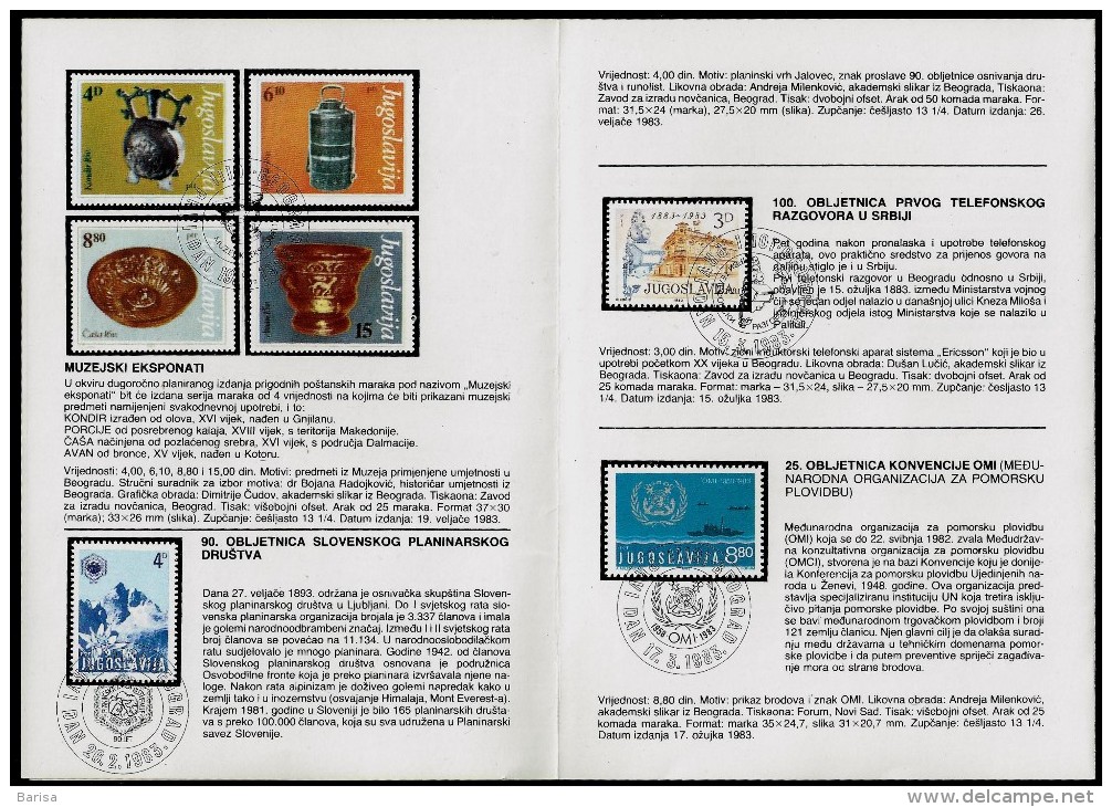 Yugoslavia 1983: Official Programme Of Issuing Postage Stamps 01.01. - 31.06.1983 - Covers & Documents