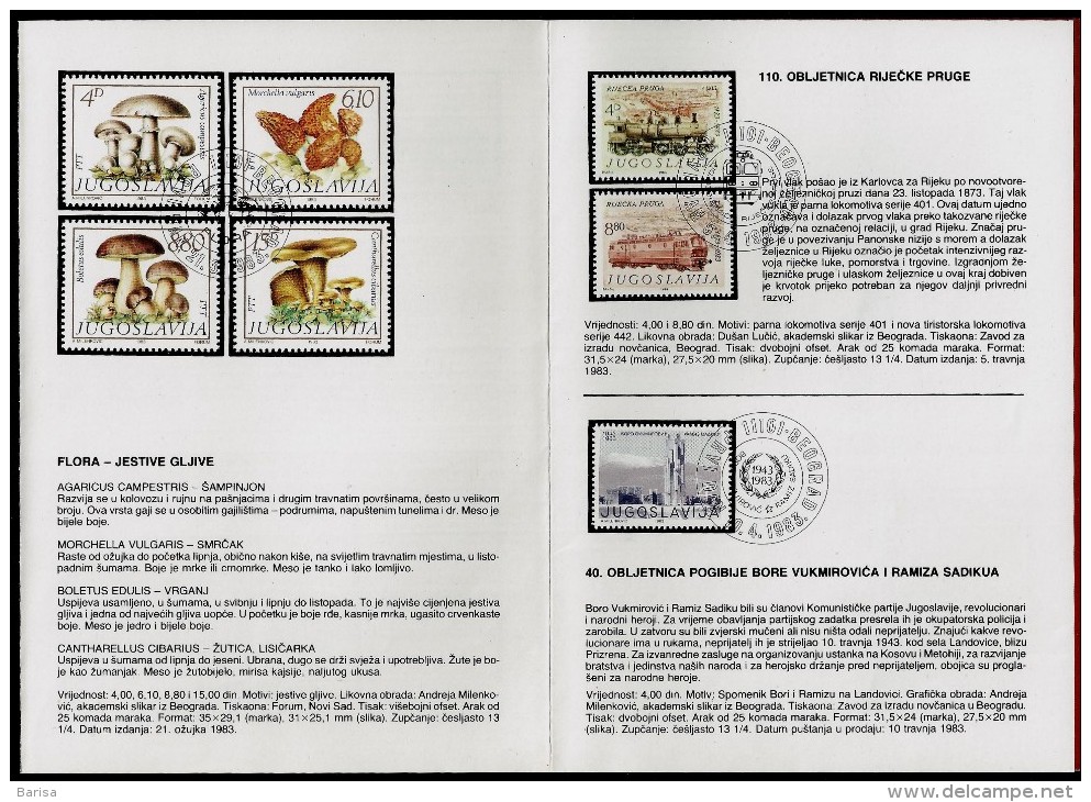 Yugoslavia 1983: Official Programme Of Issuing Postage Stamps 01.01. - 31.06.1983 - Brieven En Documenten