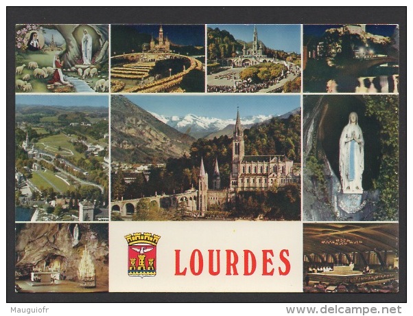 DF / FRANCE SUR CARTE POSTALE / TP 2483 LIBERTE DE GANDON / OBL ET FLAMME LOURDES 1 -9 1987 HAUTES PYRENEES - Other & Unclassified