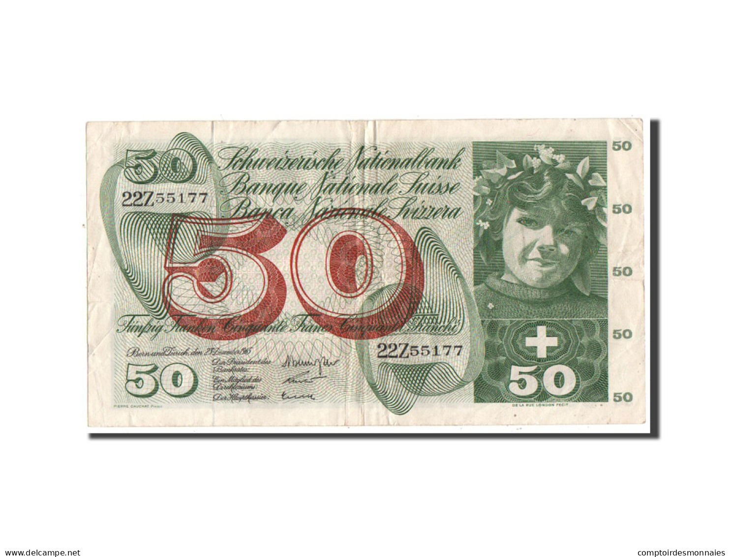 Billet, Suisse, 50 Franken, 1965, TTB - Suiza