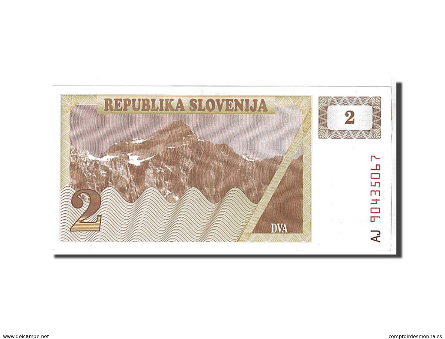 Billet, Slovénie, 2 (Tolarjev), 1990, NEUF - Slovenia