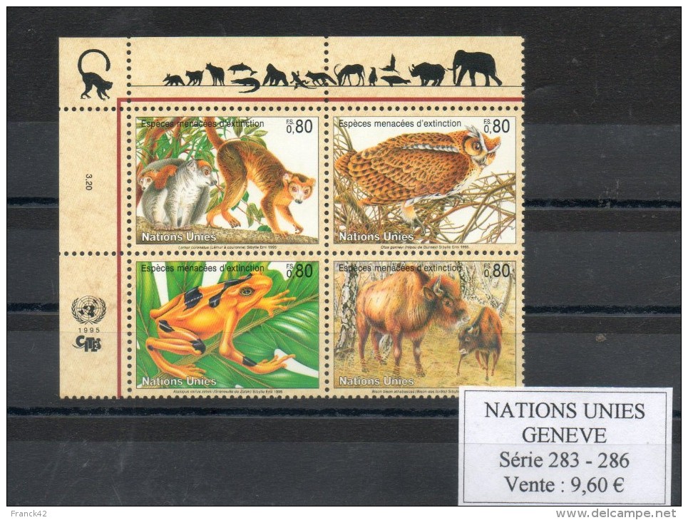 Nations Unies. Geneve. Especes En Danger - Unused Stamps