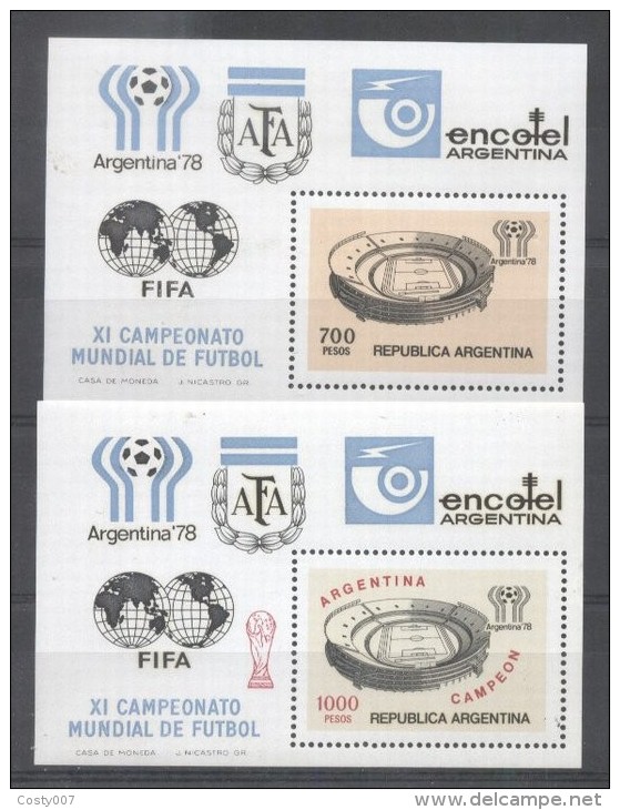 Argentina 1978 Sport, FIFA, Soccer, Footbal, 2 Perf. Sheets, MNH S.375 - Ongebruikt