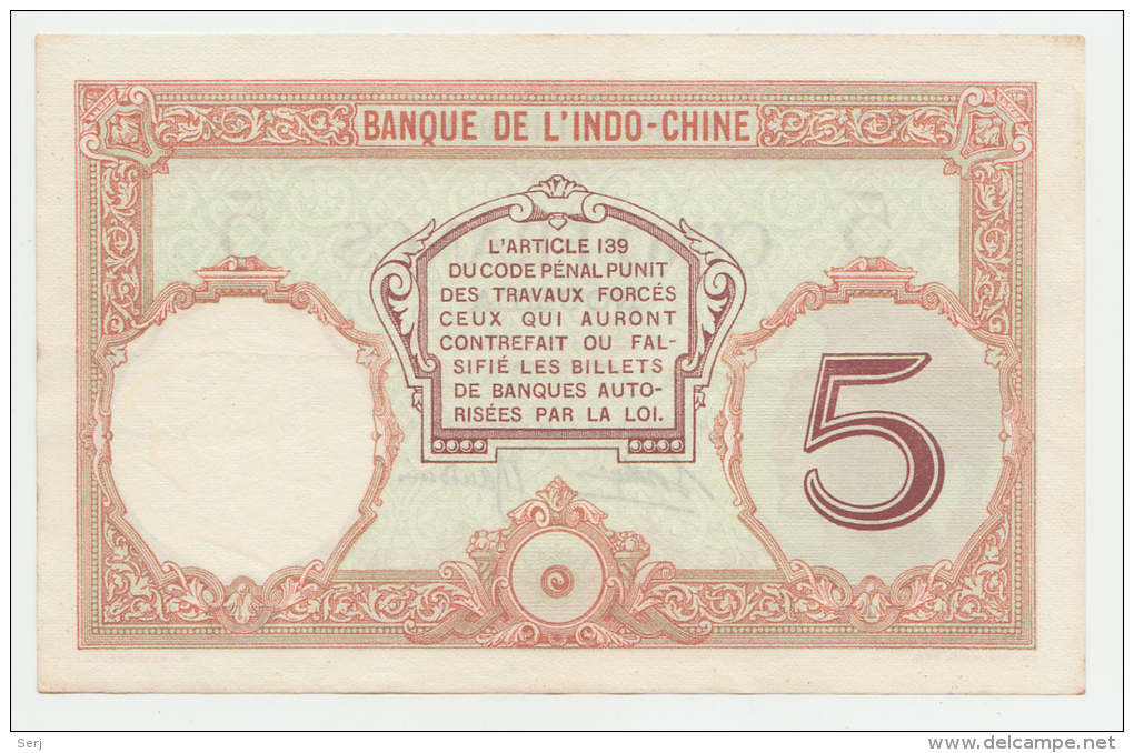 New Caledonia Noumea 5 Francs 1926 XF++ AUNC P 36b 36 B - Nouméa (Neukaledonien 1873-1985)