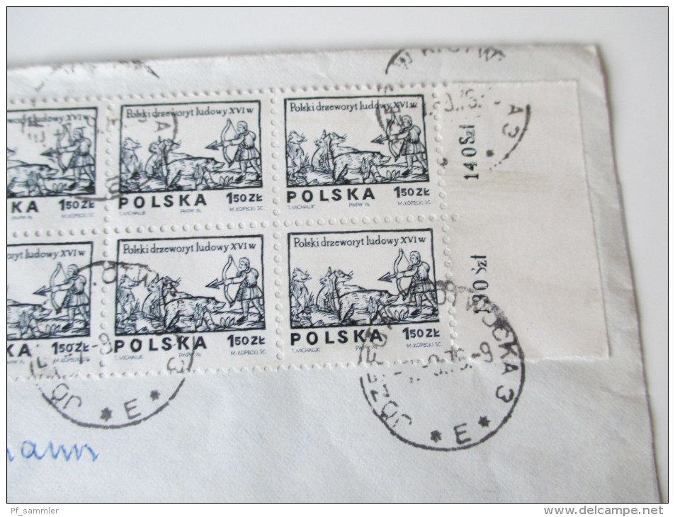 Polen 1976 Registered Letter Jozefow K. Otwocka 3. Nach München. Michel Nr.2351 Mehrfachfrankatur 10er Einheit Bogenrand - Storia Postale