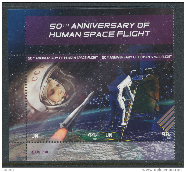 UN New York 2011. Michel # 1270-1271.  50 Anniv Of Human Space Flight, MNH (**) - Unused Stamps