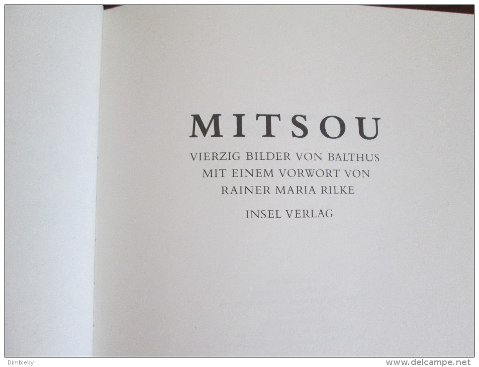 Balthus -  Rilke - Mitsou - Insel Verlag 1995 Erstauflage - Erstausgaben