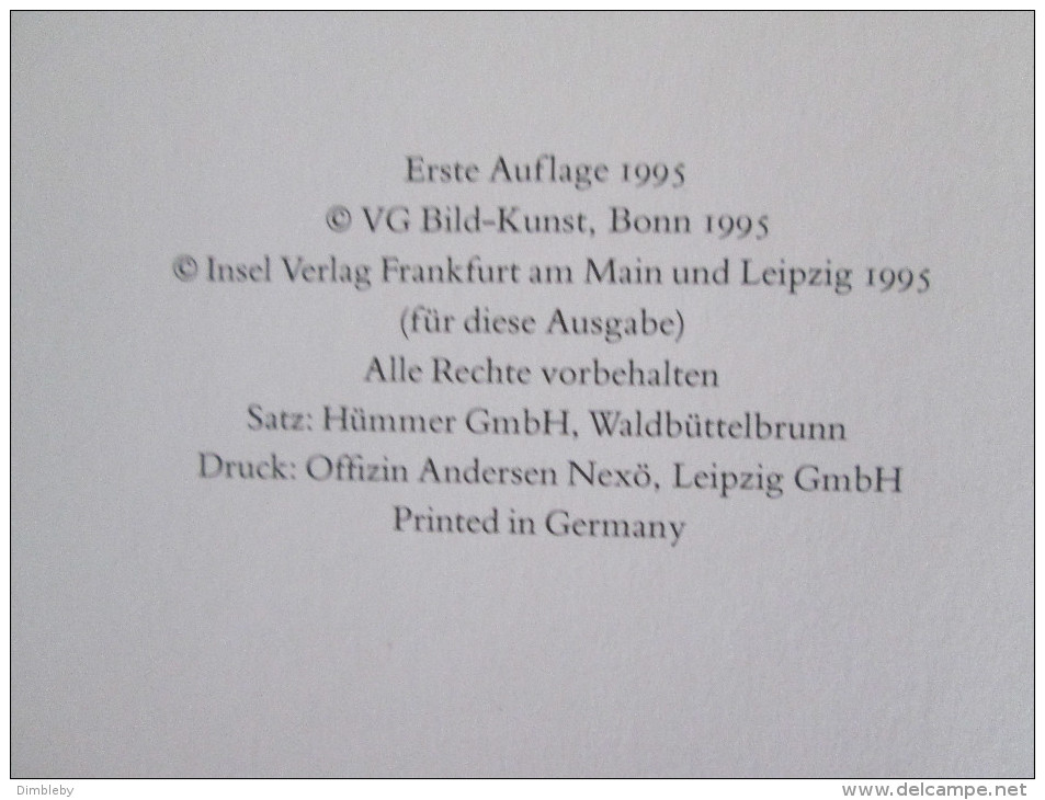 Balthus -  Rilke - Mitsou - Insel Verlag 1995 Erstauflage - Ed. Originali