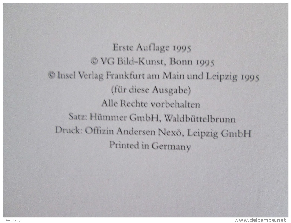 Balthus -  Rilke - Mitsou - Insel Verlag 1995 Erstauflage - Erstausgaben