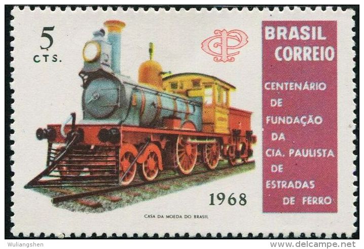 BX0367 Brazil 1968 Locomotive Railway Construction 1v MNH - Ungebraucht