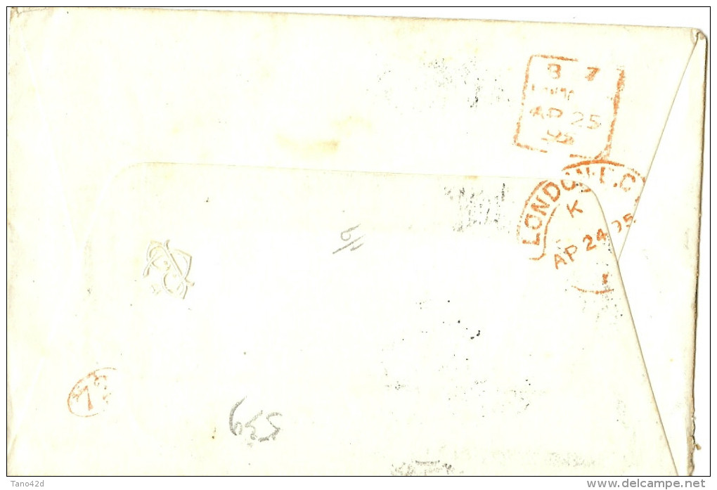 LBL26A - MONACO  LETTRE POUR LONDRES 22/4/1895 - Lettres & Documents