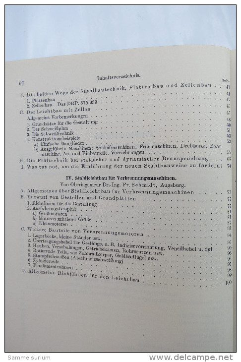 Dipl.-Ing. K. Bobek/Obering.W. Metzger/Dr.-Ing. Fr. Schmidt "Stahlleichtbau Von Maschinen", Von 1939 - Techniek