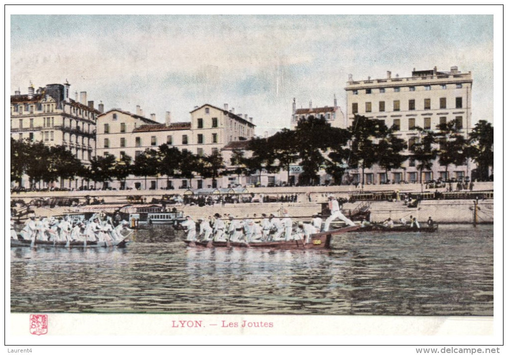 (960) Canoe - Barque - Lyon - Les Joutes Aquatique (very Old) - Rowing