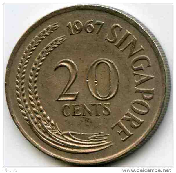 Singapour Singapore 20 Cents 1967 KM 4 - Singapur