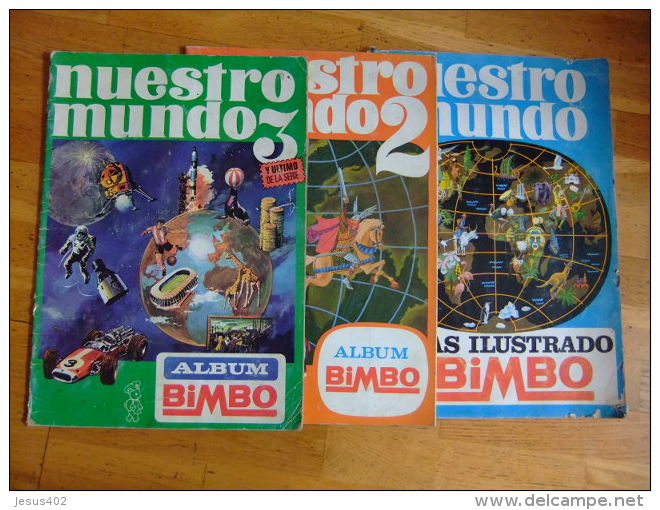 3 ALBUMES COMPLETOS COLECCION BIMBO NUESTRO MUNDO 617 CROMOS AÑO 1968 VER FOTOS - Albums & Katalogus