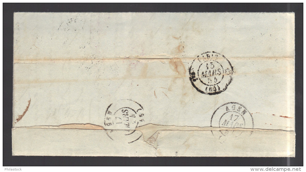 FRANCE 1855 N°10 (défaut) Obl. S/lettre PC 749 Charleville - 1852 Luigi-Napoleone