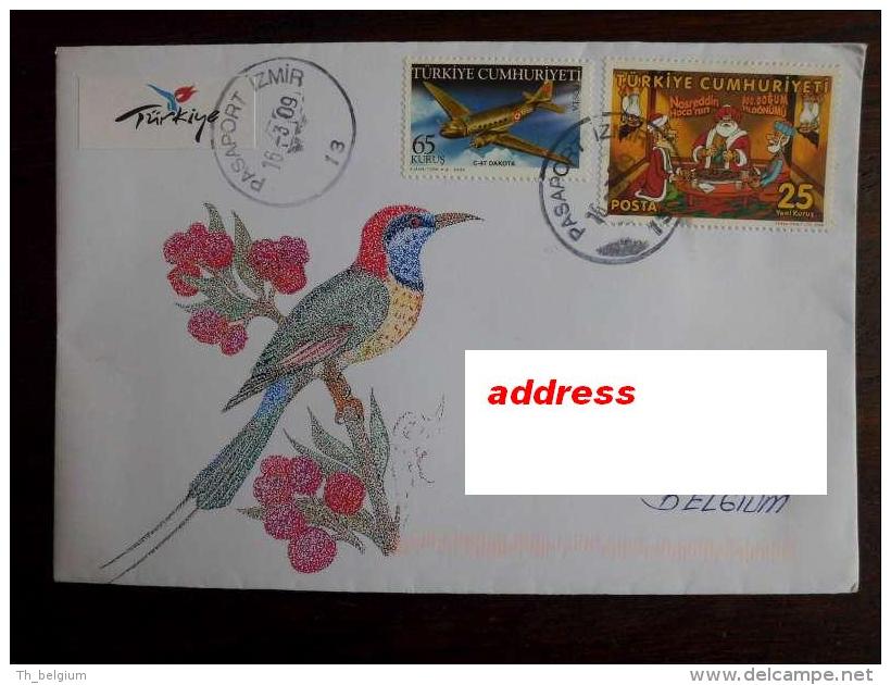 Turkey 2009 Letter With Stamps Airplanes + Fairy Tales - Covers & Documents