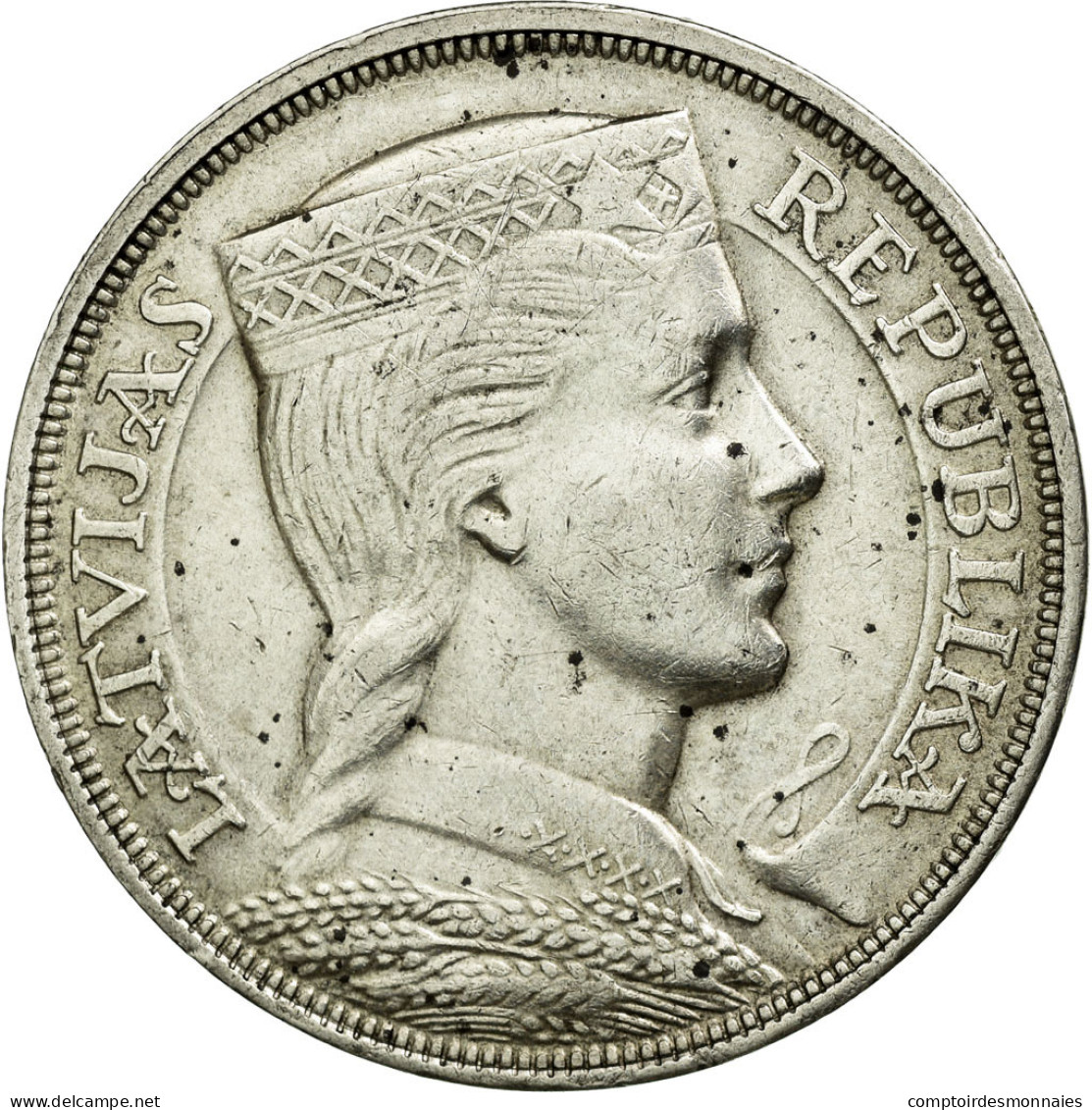 Monnaie, Latvia, 5 Lati, 1931, TTB, Argent, KM:9 - Lettonie