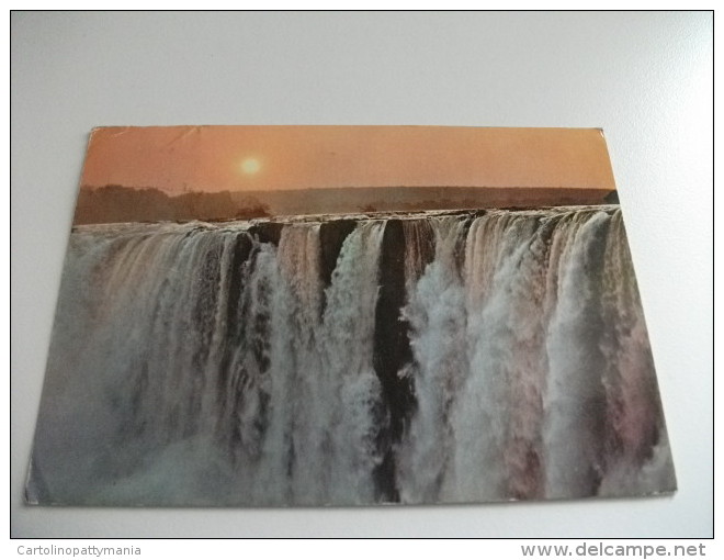 STORIA POSTALE FRANCOBOLLO Sunset At Victoria Falls - Sambia