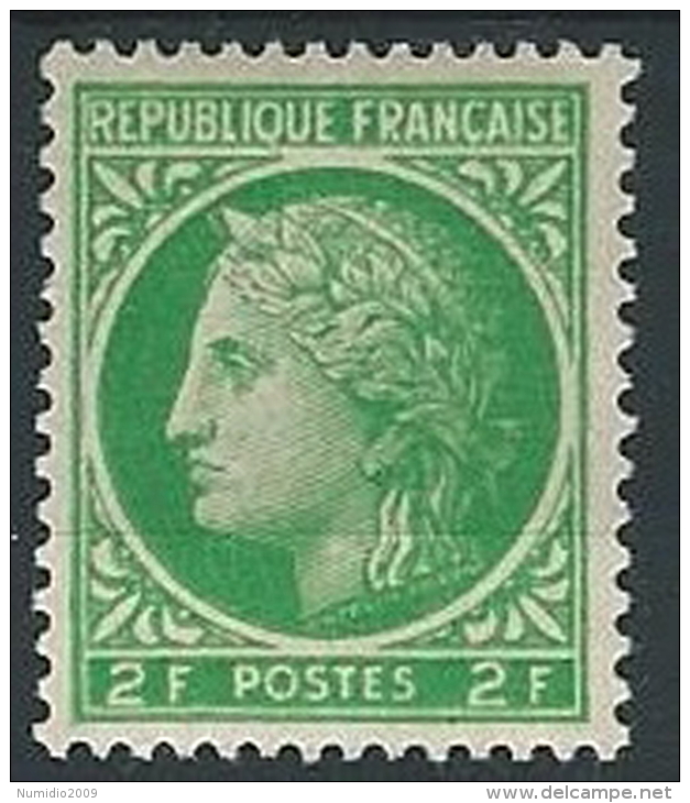 1945-47 FRANCIA CERERE CON ALLORO 2 F MH * - EDF139 - 1945-47 Ceres Of Mazelin