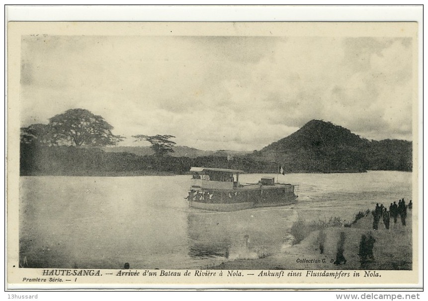 Carte Postale Ancienne République Centrafricaine - Haute Sanga. Arrivée D'un Bateau De Rivière à Nola - Zentralafrik. Republik