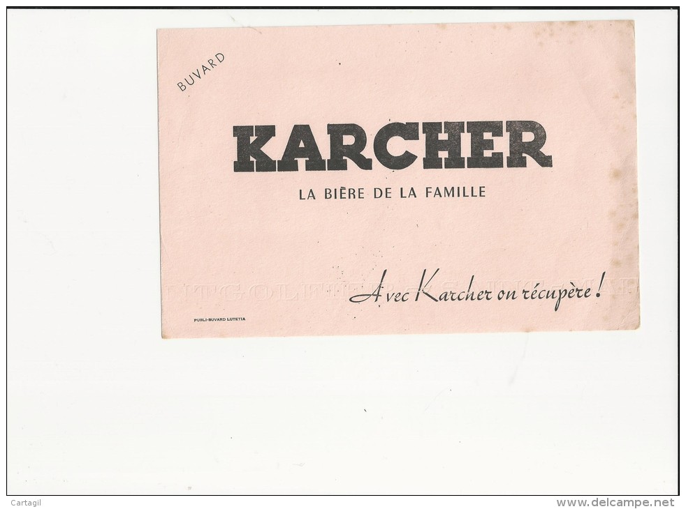 Buvard - B1372 - "KARCHER" - La Bière Familiale-Envoi Gratuit Pour La France - B