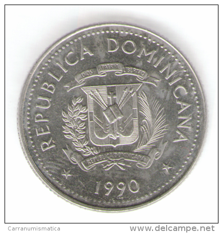 DOMINICANA 25 CENTAVOS 1990 - Dominikanische Rep.