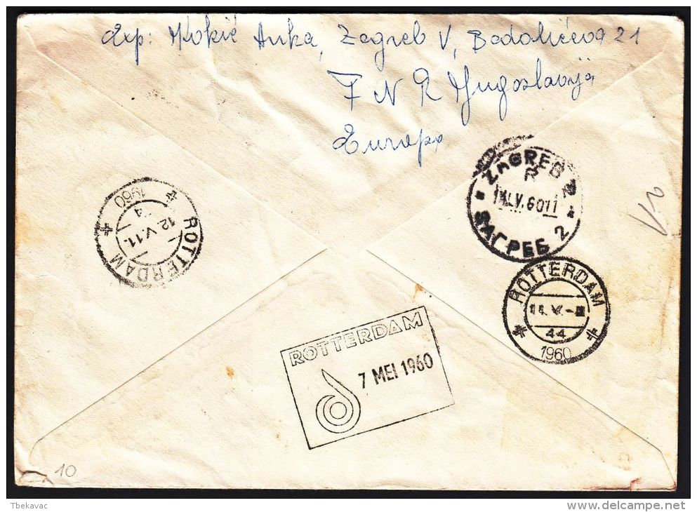 Yugoslavia 1960, Registered Cover Zagreb To Rotterdam  W./special Postmark "Zagreb", Ref.bbzg - Lettres & Documents