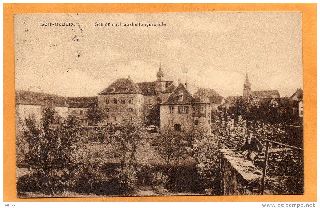 Schrozberg Schloss Mit Haushaultungschule 1923 Postcard Infla Mailed - Schwaebisch Hall
