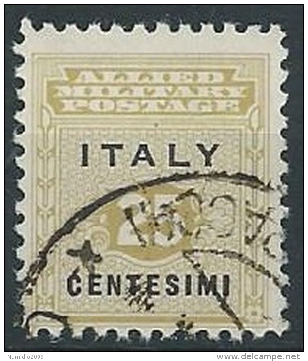 1943 OCCUPAZIONE ANGLO AMERICANA SICILIA USATO 25 CENT - ED590-2 - Anglo-american Occ.: Sicily