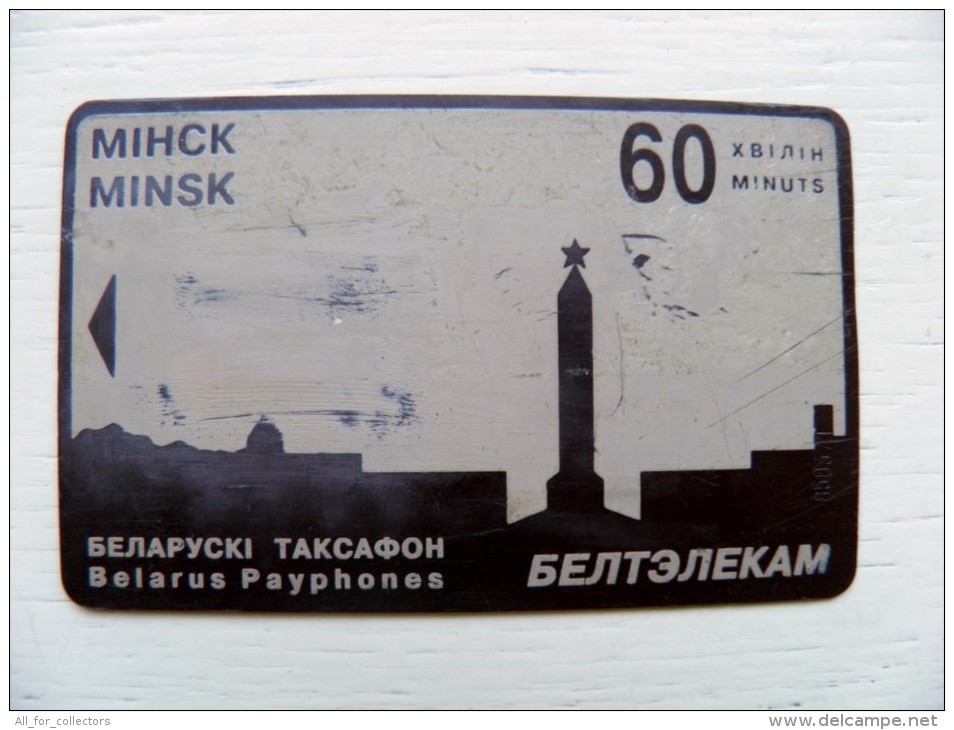 MINSK SKYLINE Chip Phone Card From BELARUS Weißrussland 60 Minuts Carte Karte Old, Obelisk Beltelecom - Bielorussia