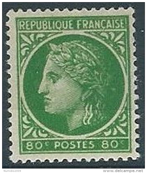 1945-47 FRANCIA CERERE CON ALLORO 80 CENT MH * - EDF167 - 1945-47 Ceres Of Mazelin