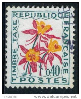 FRANCE T100° 40c Jaune, Rouge Et Vert Foncé Ancolie (10% De La Cote +0,15) - 1960-.... Mint/hinged