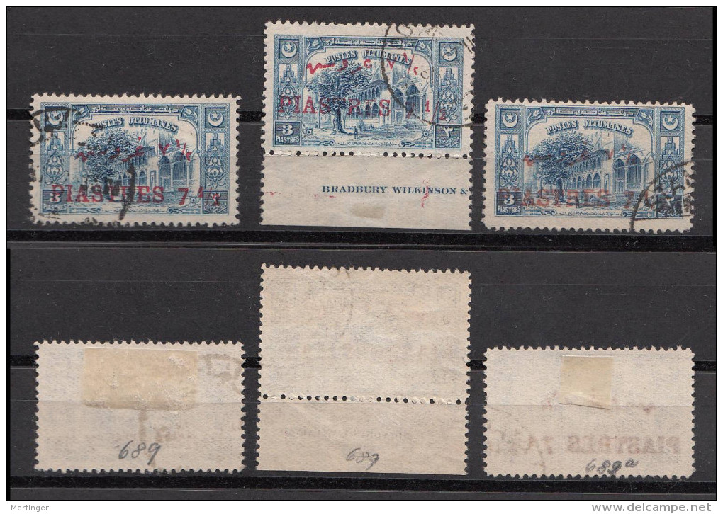 Türkei Turkey 3x Mi# 689 Used Overprint 1922 - Gebraucht