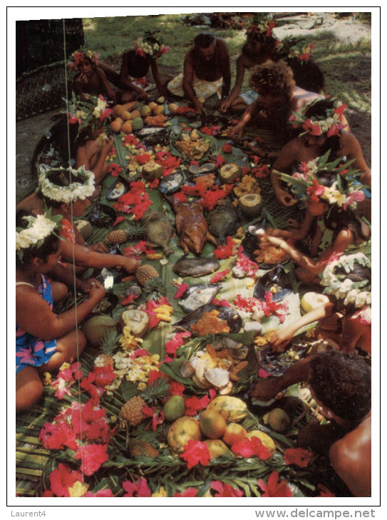 (DD 876) Tahitian Local At Feast - Repas - Tahiti