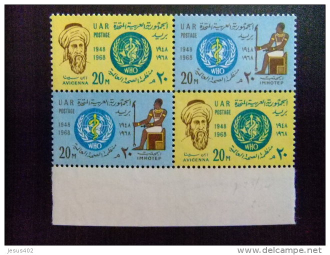 EGIPTO - EGYPTE - EGYPT - UAR - 1968 - Yvert Nº 723 / 724 ** MNH - OMS - ORGANIZACION MUNDIAL DE LA SALUD - OMS